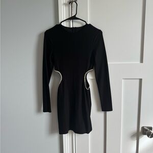 Elegant Black Dress with Diamond Accents